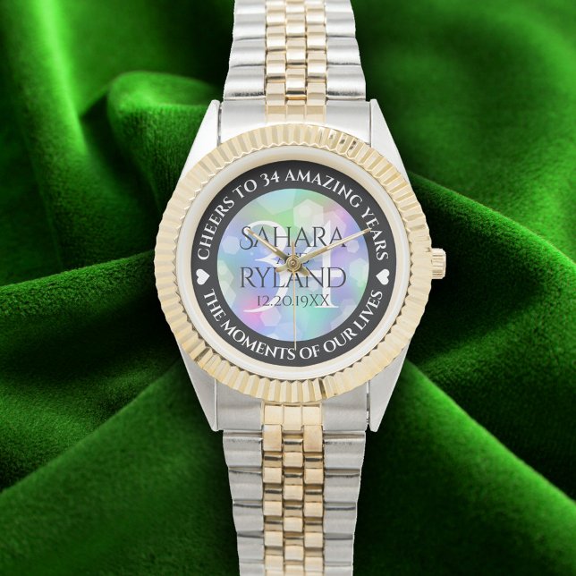 Elegant 34th Opal Wedding Anniversary Celebration Watch (Elegant 34th Opal Wedding Anniversary Wristwatch Cover Photo)