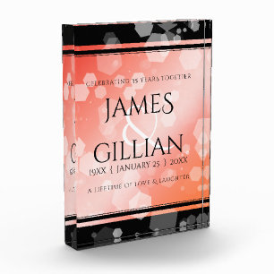 Elegant 35th Coral Wedding Anniversary Celebration Photo Block