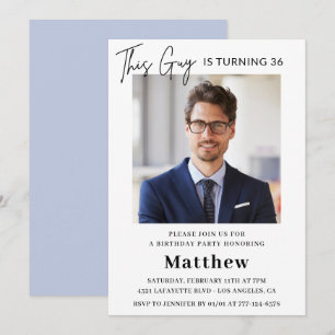 Elegant 36th birthday invitations Men Photo