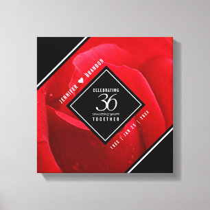 Elegant 36th Rose Wedding Anniversary Celebration Canvas Print