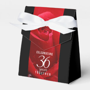 Elegant 36th Rose Wedding Anniversary Celebration Favour Box