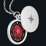 Elegant 36th Rose Wedding Anniversary Celebration Locket Necklace<br><div class="desc">Commemorate the 36th wedding anniversary with this elegant locket! Elegant white lettering on a romantic red rose background add a memorable touch for this special occasion and extraordinary milestone. Customise with the happy couple's names, and dates for their rose anniversary. Design © W.H. Sim, All Rights Reserved. See more at...</div>