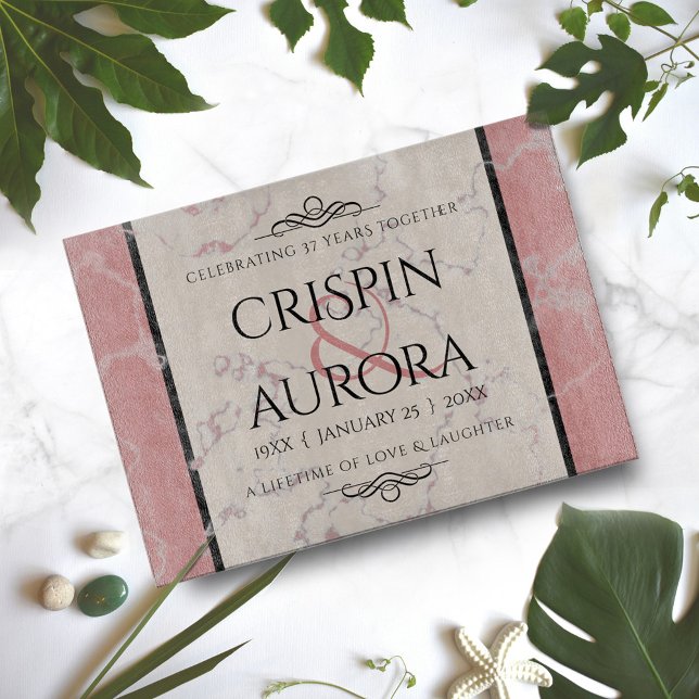 Elegant 37th Alabaster Wedding Anniversary Cutting Board (Creator Uploaded)