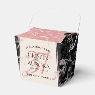 Elegant 37th Alabaster Wedding Anniversary Favour Box