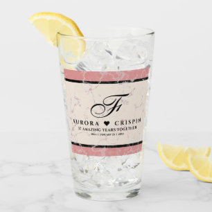 Elegant 37th Alabaster Wedding Anniversary Glass