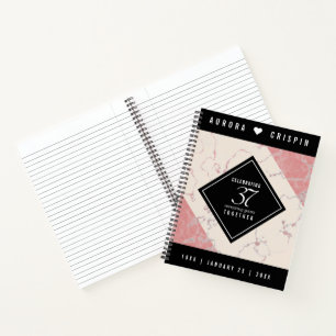 Elegant 37th Alabaster Wedding Anniversary Notebook