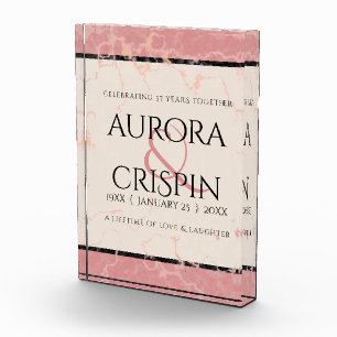 Elegant 37th Alabaster Wedding Anniversary Photo Block