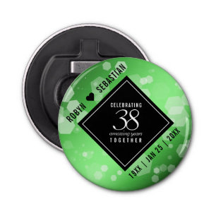 Elegant 38th Emerald Wedding Anniversary Bottle Opener
