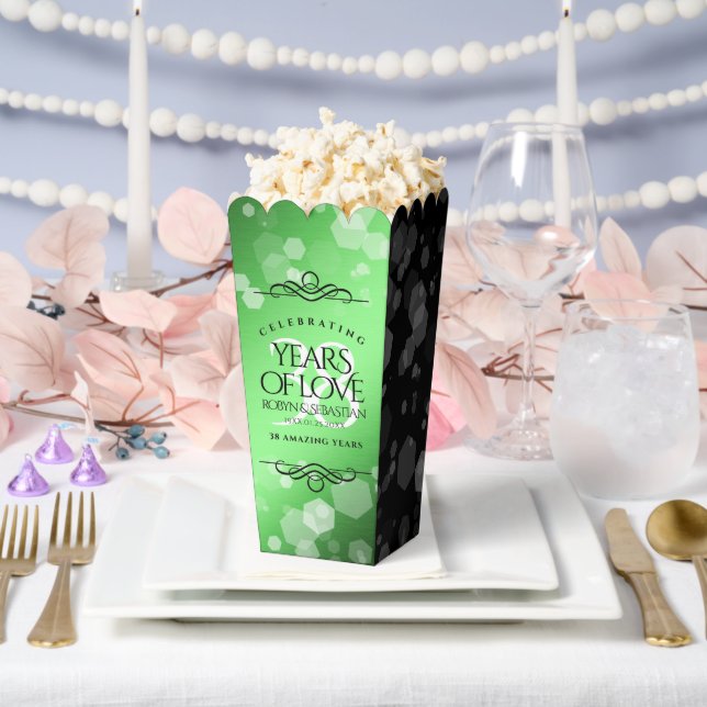 Elegant 38th Emerald Wedding Anniversary Favour Box (Wedding)