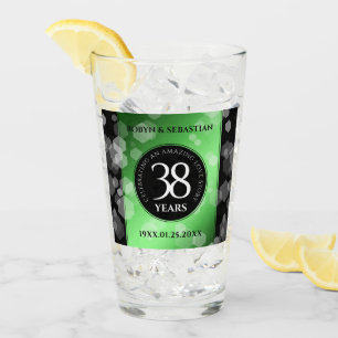 Elegant 38th Emerald Wedding Anniversary Glass