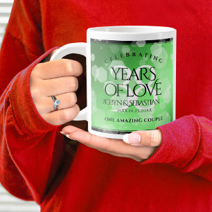 Elegant 38th Emerald Wedding Anniversary Large Coffee Mug