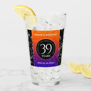 Elegant 39th Agate Wedding Anniversary Celebration Glass