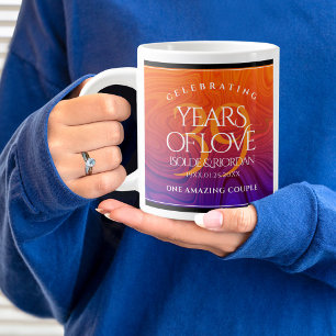 Elegant 39th Agate Wedding Anniversary Celebration Large Coffee Mug