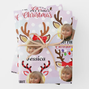 Elegant 3 Colours Gold Merry Christmas Wrapping Pa Paper Sheet