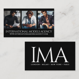 Elegant 3 Images Photos Triptych Model Agency Business Card