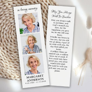 Elegant 3 Picture Memorial Funeral Prayer Bookmark