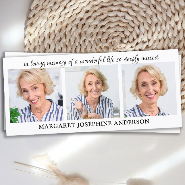 Elegant 3 Picture Sympathy Funeral Prayer Bookmark (Creator Uploaded)