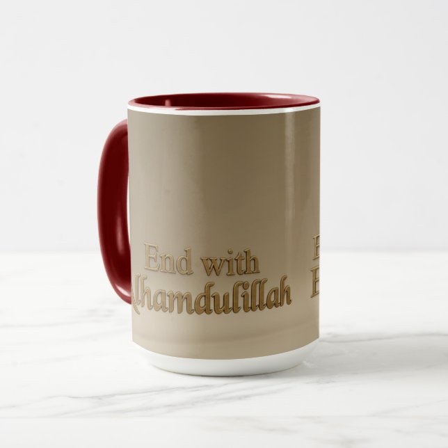Elegant 3D Bismillah & Alhamdulillah | Minima Mug (Front Left)