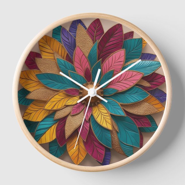"Elegant 3D Blossom Wall Clock" Clock (Front)