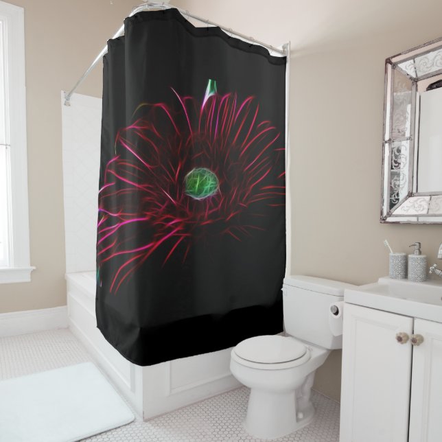 Elegant  3D flower shower curtain (In Situ)