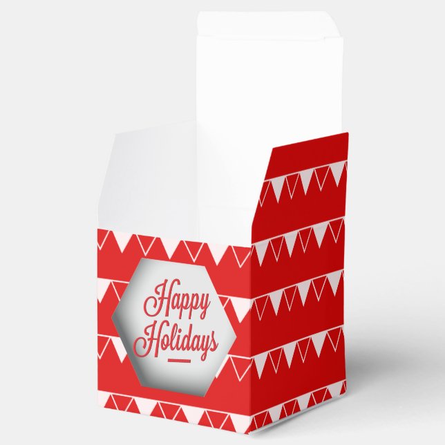 Elegant 3D Happy Holidays Favour Box (Opened)