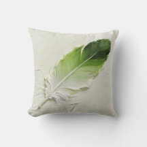 Elegant 3D Oil Painting Green Gradient Feather Thr