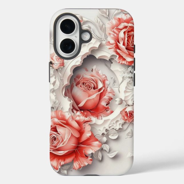 Elegant 3D Roses, Bees & Botanical Beauty Case-Mate iPhone Case (Back)