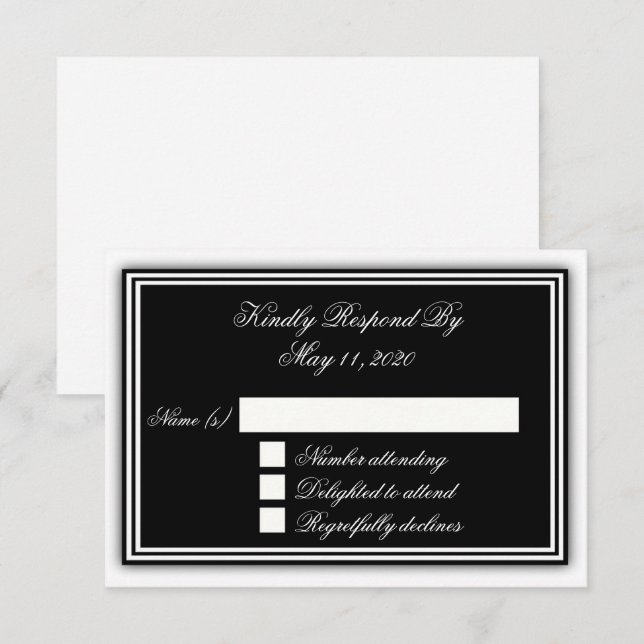 Elegant 3D RSVP Card (Front/Back)