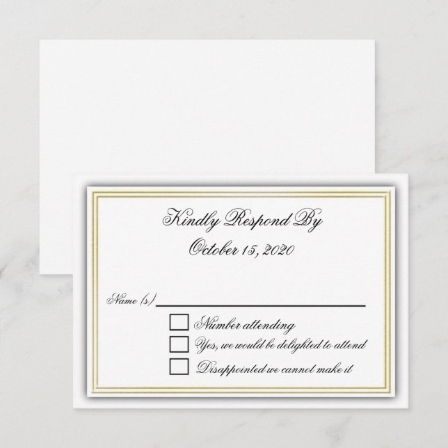 Elegant 3D RSVP Card (Front/Back)