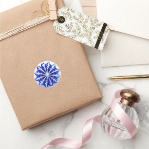 Elegant 3d Snowflake Design Classic Round Sticker