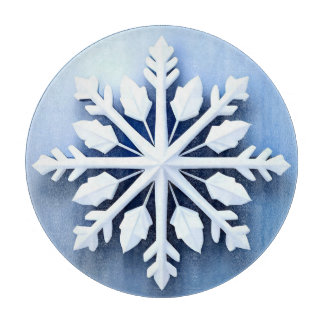 Elegant 3d Snowflake Design Cutting Board