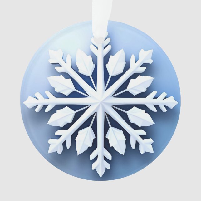 Elegant 3d Snowflake Design Ornament (Front)
