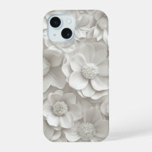 Elegant 3D White Floral Phone Case