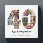 Elegant 40 Number Photo Collage Custom Greeting Plaque<br><div class="desc">Display your favorite pictures into a number collage! Makes a perfect anniversary or birthday present for a loved one. Photography © Storytree Studios,  Stanford,  CA</div>