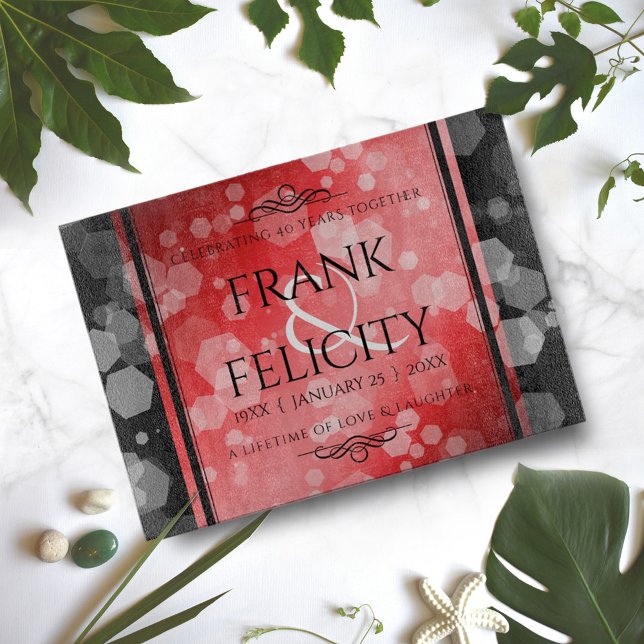 Elegant 40th 80th Ruby Wedding Anniversary Cutting Board (Creator Uploaded)