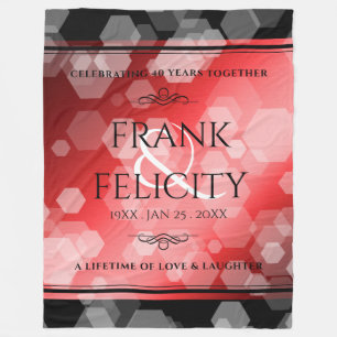 Elegant 40th 80th Ruby Wedding Anniversary Fleece