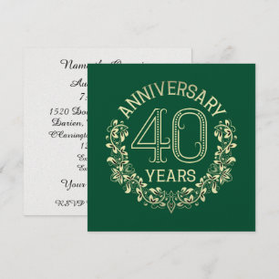 Elegant 40th Anniversary Invitation