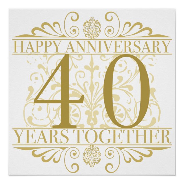 Elegant 40th Anniversary Poster (Front)