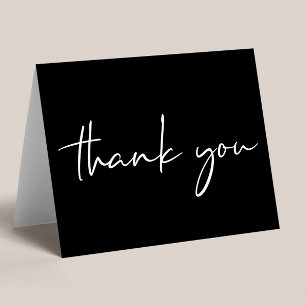 Elegant 40th Birthday Black Thank You Card