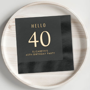Elegant 40th Birthday Party  Foil Napkins