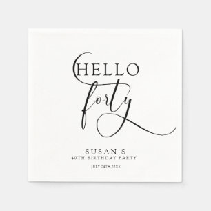 Elegant 40th Fortieth Birthday  Napkin