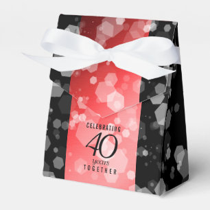 Elegant 40th Ruby Wedding Anniversary Celebration Favour Box