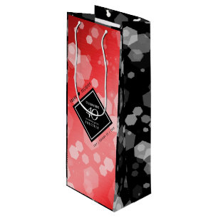 Elegant 40th Ruby Wedding Anniversary Celebration Wine Gift Bag