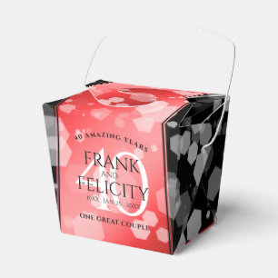 Elegant 40th Ruby Wedding Anniversary Favour Box