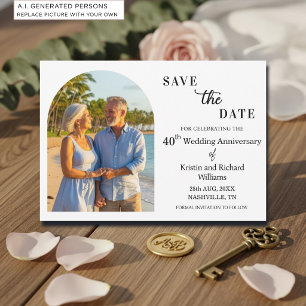 Elegant 40th Wedding Anniversary Photo Save The Date