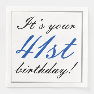 Elegant 41st Birthday Paper Napkins