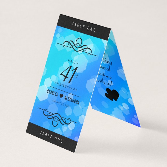 Elegant 41st Blue Topaz Wedding Anniversary (Front)