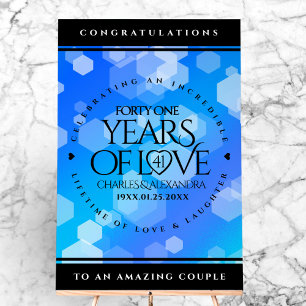Elegant 41st Blue Topaz Wedding Anniversary Acrylic Sign