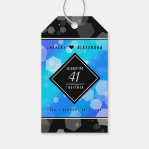 Elegant 41st Blue Topaz Wedding Anniversary Gift Tags