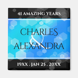 Elegant 41st Blue Topaz Wedding Anniversary Magnet